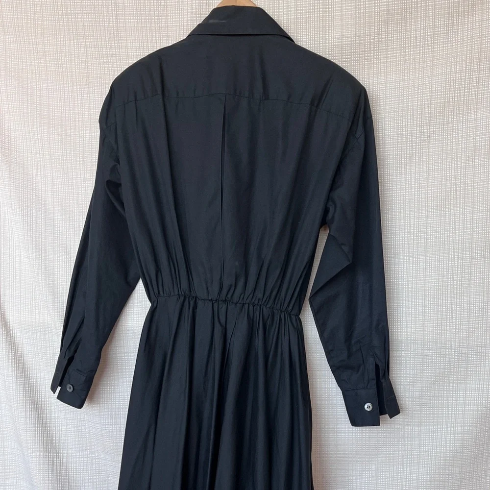 Vintage DKNY Shirt Dress Cotton Poplin Pockets Shirtwaist Dress Minimalist Rare - Picture 10 of 14